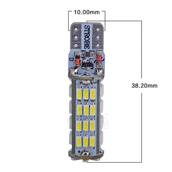 10PCS/DAUDZ T10 strobe led augstas kvalitātes Strobe flash w5w LED 54smd t10 54led 3014 smd auto led Spuldzes vairumtirdzniecības bezmaksas piegāde