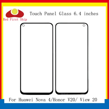 10Pcs/daudz Touch Ekrāns Huawei Nova 4 Gods Apskatīt 20 Touch Panelis Priekšējā Ārējā Stikla Lēcu Touchscreen NAV LCD Godu V20