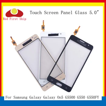 10Pcs/daudz TouchScreen Samsung Galaxy On5 G5500 G550 G550FY Touch Screen Digitizer Panelis Sensors Priekšējo Ārējo On5 LCD Stiklu