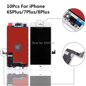 10Pcs Grade AAA+++ iPhone 6S Plus 6SP 7P 8PLUS LCD Ar 3D Spēkā Touch Screen Digitizer Montāža Displejs Nav Dead Pixel