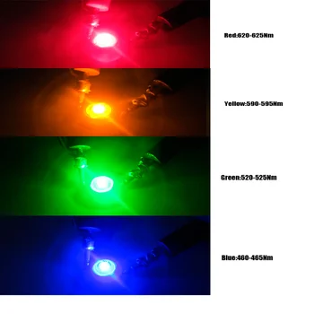 10PCS High Power LED 1 3 5W Sarkana Zila Zaļa Dzeltena Oranža Dzeltena Rozā Zelta Cyan 45mil Matricu Lampas Spuldzes gaismas DIY Iekštelpu dārzs