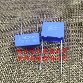 10PCS JAUNU BC PILKOR MKP337 0.22 UF 275VAC 10% P15MM zilā Drošības plēves kondensators PCX2 224/275VAC MKP 337 220NF 0.22 UF 275VAC