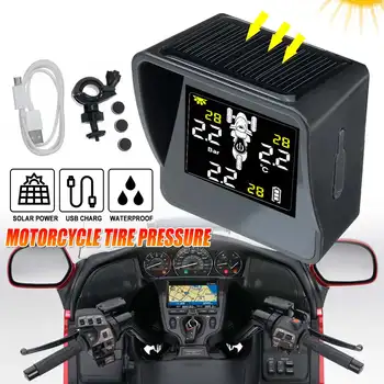 10PCS/Komplekts Motocikliem TPMS Saules Ātri Uzlādēt Riepu Temperatūru Un Riepu Spiediena Uzraudzības Sistēma LCD Ekrāns ar 3 Sensoriem
