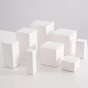 10pcs kraft papīra iepakojuma kraft iepakojuma kastes,DIY balto kāzu konfekšu kastes, ar rokām darinātas ziepes, Dāvanu kastes kartona kastē
