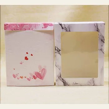 10pcs Lielu papīra kastē ar logu DIY kraft lāsumiem dizaina Paldies ziedu stilā, Dāvanu kastē kūka mājas puse, kāzu Iepakojums