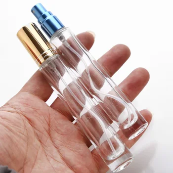 10pcs/lot 10 ml Caurspīdīga Stikla Spray Smaržas Pudele Aplis & Laukumā atkārtoti uzpildāmi Tukšs perfum pudeles Biezu Grunts