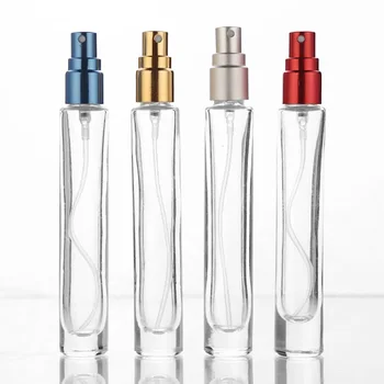 10pcs/lot 10 ml Caurspīdīga Stikla Spray Smaržas Pudele Aplis & Laukumā atkārtoti uzpildāmi Tukšs perfum pudeles Biezu Grunts
