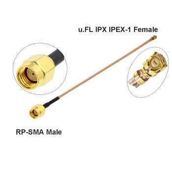 10pcs/lot U. FL/IPX IPEX Sieviešu RP-SMA MALE Connector Antenu WiFi Bize pagarinātāja Vads ufl ipex RG178 Mini PCI