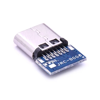 10PCS Micro USB 2.0 C Tipa Savienotājs 14 Pin Female Ligzda Traukā Ar Caurumiem PCB 180 Vertikālais Vairogs USB