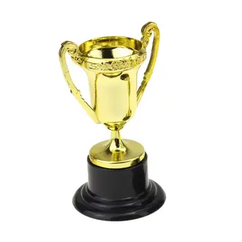 10PCS Mini Plastmasas Zelta Kausi Trofeju Puse Bērnu Agrīnās Mācīšanās Rotaļlietas Balvas Bērnu Atpūtas Trophy Balvu Giveaway