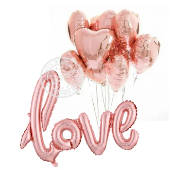 10pcs Mīlestību Sirdī, Folija Baloni 40 Collu Vēstuli Mīlestība Hēlija Balonu Dzimšanas dienas svinības Dekori Kāzu Valentīna Dienā Ierosināt, Lai Meitene