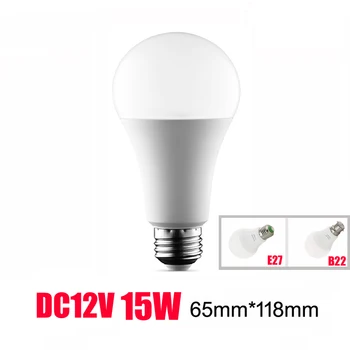 10PCS/PARTIJA, LED spuldzes spuldzes E27 DC12V LED gaismas Lampada LED Smart IS Real Power Led Spotlight bombillas LED 3W 6W 9W 12W 15W balts