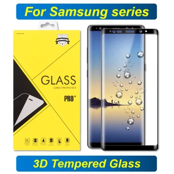 10Pcs/Partija Pilnībā Segtu Stikla Filmu Samsung S20 Plus S10 S9 Plus, Ņemiet vērā, 10 Pro 9 3D Izliektas pirkstu Nospiedumu Atslēgt Pieejama Ar Kasti