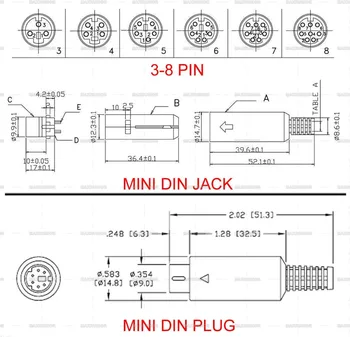 10pcs S-Video termināla Apļveida Savienotājs Mini DIN 3/4/5/6/7/8 Pin Vīrietis/Sieviete Ar Plastmasas Rokturi Adapteris Lodēšanai, Kabeļi DIY