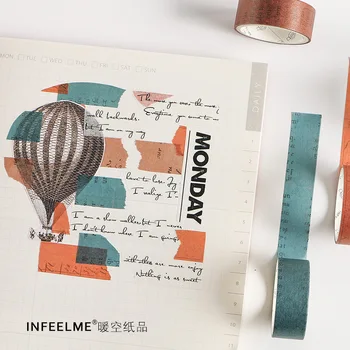 10Pcs/set 15mm Vintage Vēstules Washi Lentes Radošo DIY Dekoratīvās Līmi Maskēšanas Lentu Uzlīmes Scrapbooking Kancelejas Piederumi