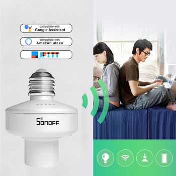 10pcs SONOFF SlampherR2: 433MHz RF&WiFi E27 Bezvadu Lampas Holde Smart Lampas Turētājs APP Kontroles Darbs Ar Mazon Alexa, Google Home