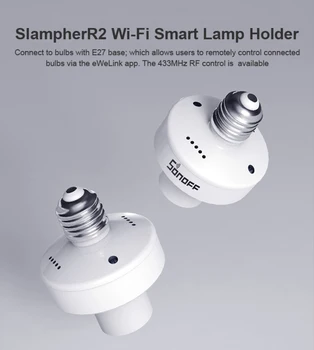 10pcs SONOFF SlampherR2: 433MHz RF&WiFi E27 Bezvadu Lampas Holde Smart Lampas Turētājs APP Kontroles Darbs Ar Mazon Alexa, Google Home