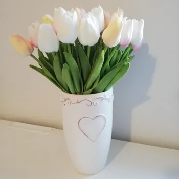 10Pcs Tulip Mākslīgie Ziedi Nekustamā Touch Ziedi Kāzu Rotājumi Līgavai Pušķi Pu Tulpes Partijas Piederības Galda Vāze Dekori