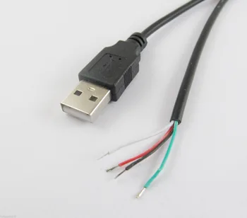10pcs USB 2.0, A Tips, Male Plug 4 Pin 4 Vadu Datu Maksas Kabeļu Vadu Savienotāji DIY 30cm