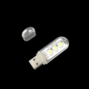 10pcs USB nightlight mini 3 Led 5730 SMD LED lampu Grāmatu gaismas Kempings Spuldzes PC portatīvie datori Notebook Lasījumā viegli izmantot, veikt SW