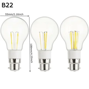 10X Vintage LED Spuldzi (Edison Retro A55 E27 3W 4W 6W Mājas Apdares Gaismas B22 Bajonetes Lampas Nomainīt 110V, 220V DC 12V