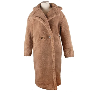 110cm Viltus kažokādu bieza silta cirtaini teddy mētelis jauna kolekcija tendence ziemas apģērbu lielizmēra ar zem vējstikla 2 krāsu