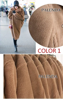 110cm Viltus kažokādu bieza silta cirtaini teddy mētelis jauna kolekcija tendence ziemas apģērbu lielizmēra ar zem vējstikla 2 krāsu