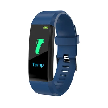 115plus Smart Aproce Ķermeņa Temperatūras Mērījumu Sirdsdarbības Ātrums, asinsspiediens Bluetooth Sporta Skatīties, Fitnesa Soļu Skaitītājs