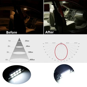 11pcs Balts T10 Spuldzes, LED Auto Gaismas Interjera Komplekts Mitsubishi Outlander 2006 2007 2008 2009 2010 2012 Kartes Dome Bagāžnieka lampas