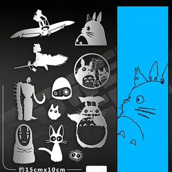11pcs/komplekts Mans Kaimiņš Totoro Anime Uzlīmes Metāla Decal Uzlīmes Klēpjdatoru Tālrunis Automašīnu Grāmatu Galda DIY Stiker Rotaļlietas
