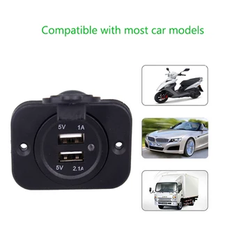 12-24V USB Lādētāju Motocikla, Kravas Auto, ATV Laivu LED Auto 3.1 Dual USB Ligzda Lādētājam Strāvas Adapteri Strāvas Kontaktligzdas
