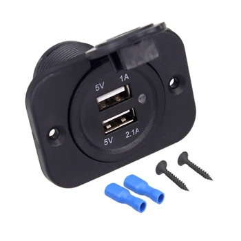12-24V USB Lādētāju Motocikla, Kravas Auto, ATV Laivu LED Auto 3.1 Dual USB Ligzda Lādētājam Strāvas Adapteri Strāvas Kontaktligzdas
