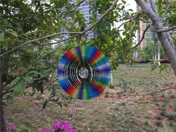 12 collu vēja ripu vairāk krāsains ar Stikla bumbu(5CM), kas izgatavoti no 1mm stainess tērauda loksnes ar augstas kvalitātes