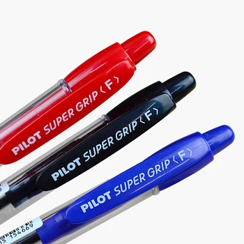 12 Gabali, Japāna Izmēģinājuma BPGP-10R SUPER GRIP Lodīšu Pildspalvas Lodīšu Pildspalva caurspīdīgā plastmasas 0.7 mm, Biroja, Skolas Piederumi