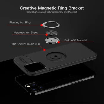 12 Pro Pirksta Gredzenu Stand Case for iPhone 12 Mini Gadījumā, Shell, Automašīnas Turētājs Stāvēt Silikona Vāciņš Apple 12 Pro Max Capa Fundas