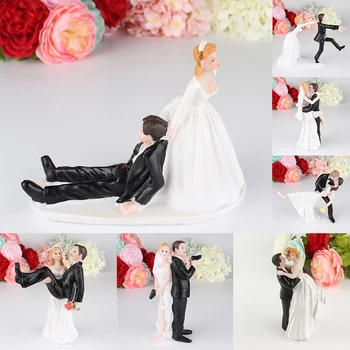 12 Stilu Modes Sintētisko Sveķu Līgava&Līgavainis Statuetes Kāzu Kūka Topper Amatniecības Kāzu Kūka Lelle Kūka Apdare