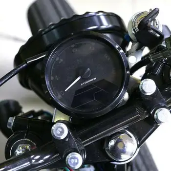 12000RPM kmh/h Motocikls Universal LCD Signāls Spidometrs, Tahometrs, Odometrs, Platums Pārnesumu indikators Cruiser Helikopters Cafe Racer