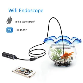 1200P Endoskopu, HD 1080P Wifi Endoskopu Kamera 1M 2M 3.5 M 5M 10M USB Pārbaudes Ūdensizturīgs Borescope Kamera Grūti Vadu Caurules