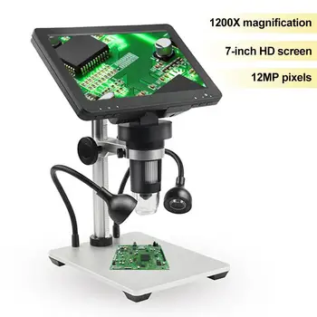 1200X 7 Collu Digitālā Mikroskopa Palielinājuma Mikroskopa Elektronisko Digitālo Lupa Ar HD LED Ekrāns, Teicam, Lai 12Language