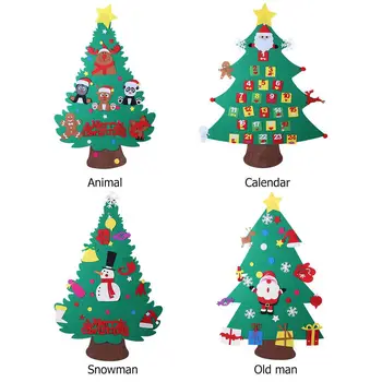 125cm Bērniem DIY Vilt Kerstboom tikās Ornamenten Kinderen Kerstcadeaus voor 2018 Nieuwjaar Deur Muur Opknoping Ziemassvētki Decoratie