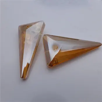12PCS 38mm Austrija kristāla ilgi trīsstūra formas kuloni, stikla AB varavīksnes lampas lustras krelles rhinestone Rotaslietas pieņemšanas k9