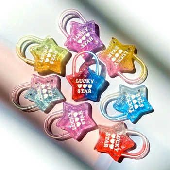 12Pcs/daudz Gudrs Varavīksnes Krāsains Lucky Star Mīļākais Sirds Atslēga Bloķēšanas 3D Mirdzēt Sveķu Piekariņi Flatback Cabochon par DIY Amatniecības Pieņemšanas