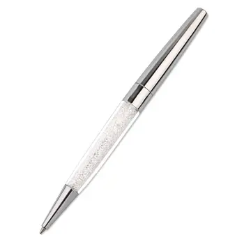 12Pcs/Daudz Rose Gold /Silver Pen Dimanta Pildspalvas Smalku Melnu Tinti Kristāla Ballp