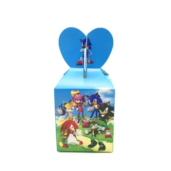 12pcs/daudz Sonic Ezis Karikatūra Papīra Konfekšu Kaste Bērnu Dušas, Dzimšanas dienas Puse Rotājumi Zēni Meitenes Dāvanu Maisu Grupa Krājumi