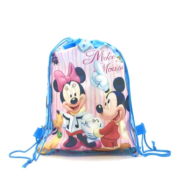 12Pcs Disney Mickey Mouse Tēma Aukliņu Somas Zēns neaustu Audumu Maisiņus, Bērnu Dzimšanas dienas Dāvanu Maisu Mickey String Somas Piegāde