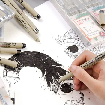 12Pcs Sakura Pigma Micron Mākslas Marķieri, Pildspalvas rasēšanai Ūdensizturīga Adatu Āķis Līnijas Skice Otu, Pildspalvu Radošo Kancelejas Piederumi