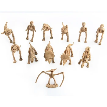 12pcs/set Spilgti Dažādas Simulācijas Dino Plastmasas Dinozaura Modeli, Bērnu Rotaļu Skaitļi Savākšanas Komplekts Skelets Mājas Dekoru