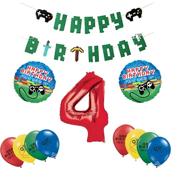 12PCS Spēle Kontrolieris Folija Ballons Tēmu Dzimšanas dienas svinības Rotājumi Spēle Par Personu, Baloni, Rotaļlietas Karogu