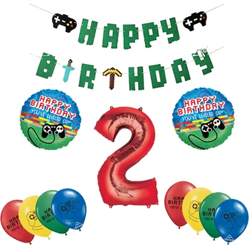 12PCS Spēle Kontrolieris Folija Ballons Tēmu Dzimšanas dienas svinības Rotājumi Spēle Par Personu, Baloni, Rotaļlietas Karogu