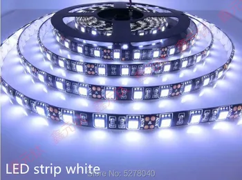12V 5050 melnu PCB led lentes balts silti balts sarkans dzeltens zils zaļš, rozā ice blue RGB 300leds izcelt 5meter/daudz